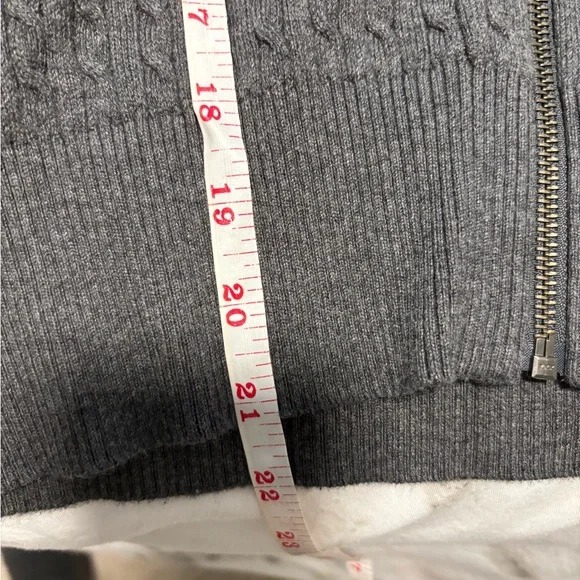 Sunday Best Cotton Charm Meadow Zip Sweater Admiral/Grey SZ L - Picture 8 of 10